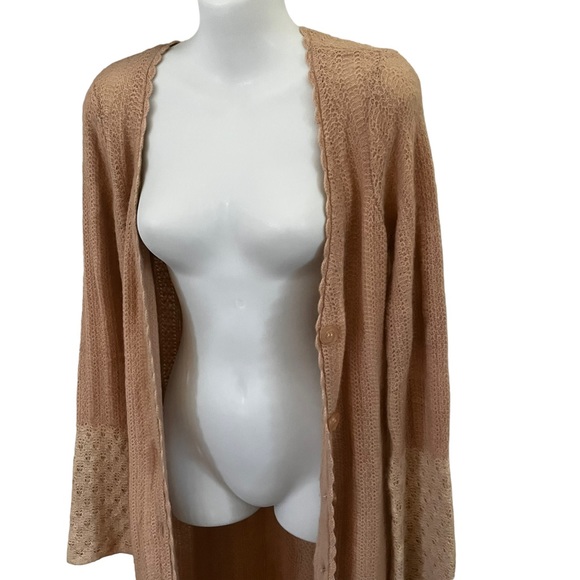 Sleeping on Snow duster cardigan angora lambs wool size small nude/dusty rose - Picture 14 of 15